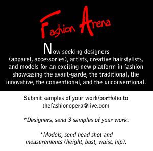 Fashion Arena casting flyer