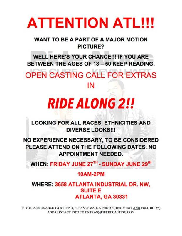 Open casting call for Ride Along 2 in Atlanta