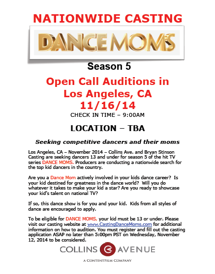 Dance Moms season 5 open casting call