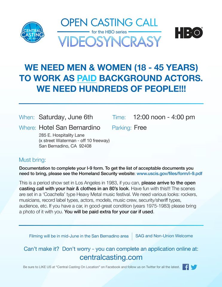 open casting call for new HBO show Videosyncrasy
