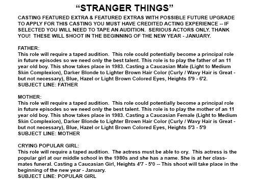 Netflix new series "Stranger Things" cast