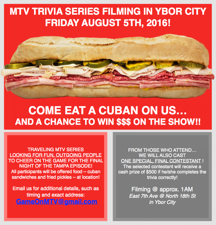 MTV trivia and food show
