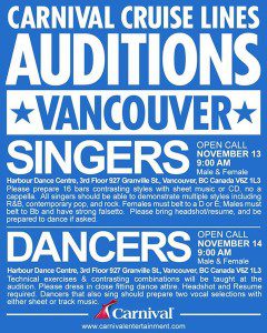 cruise ship casting call flyer
