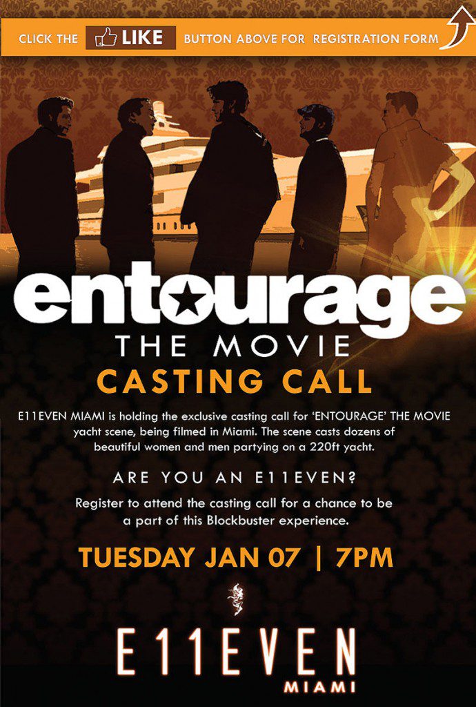 entourage casting flyer