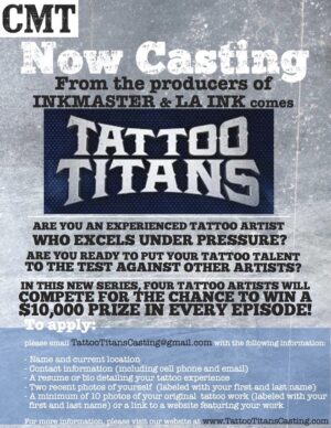 New CMT Tattoo Reality Competition, Tattoo Titans, Now Casting Tattoo Artists