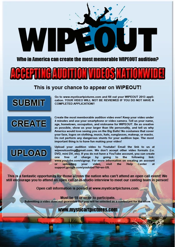Wipeout 2014 season 7 audition informatio
