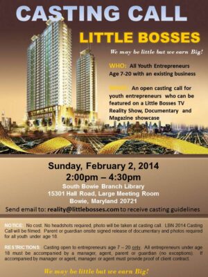 2014 Little Bosses TV Reality Show Casting Call – DC