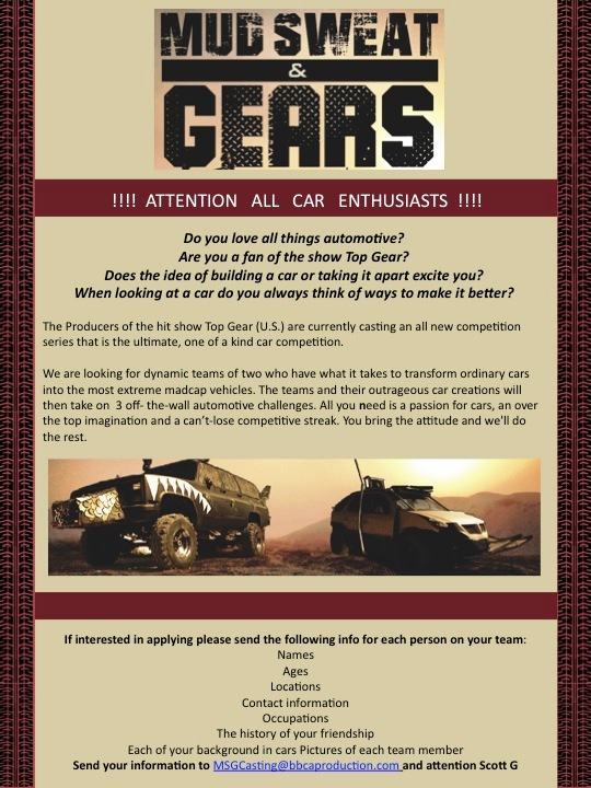 casting call for new reality car show