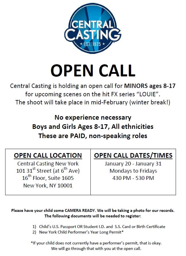 open casting call for FX series