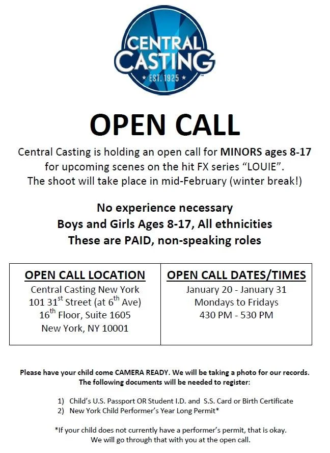 open casting call for FX series