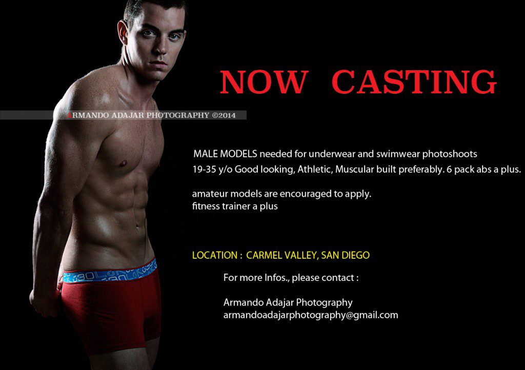 San Diego casting flyer for  male models