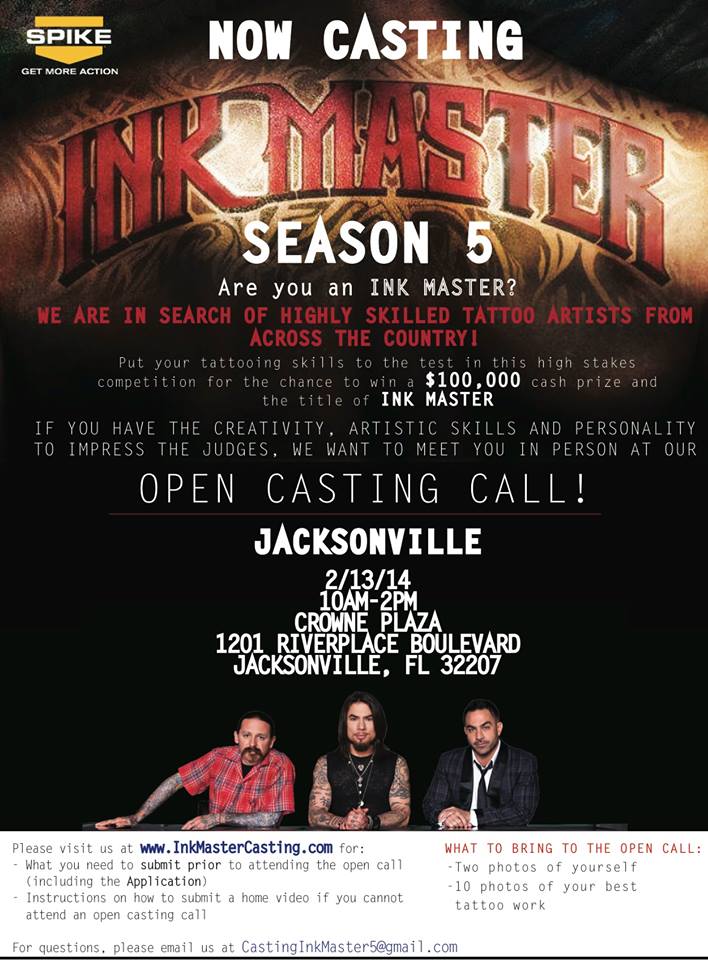 Spike Ink Master Casting Call Flyer