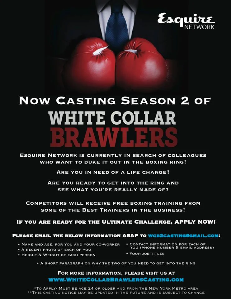 Casting Flyer White Collar Brawlers Season 2