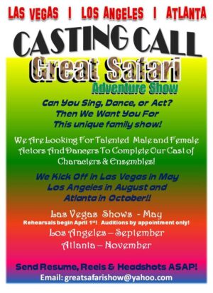 CASTING FOR LIVE THEATER FAMILY SHOW IN LAS VEGAS, LOS ANGELES, & ATLANTA