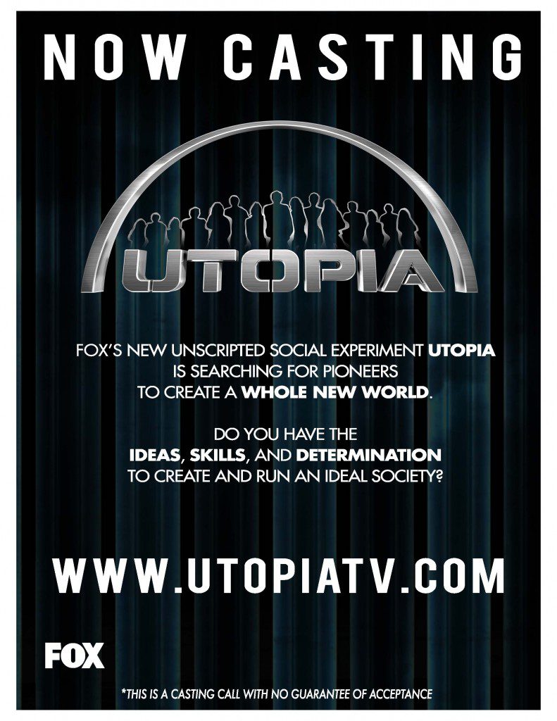 FOX Utopia series casting flyer
