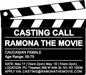 Feature Film “Ramona” Auditions for Actress 55+ in NY