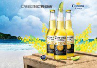 Modeling job for a print ad for Corona