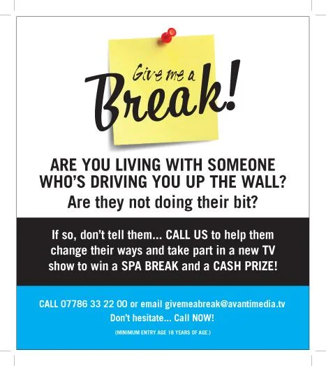 Give me a break UK reality show now casting