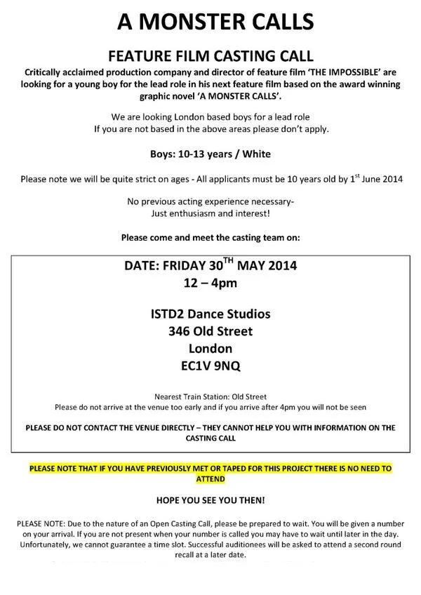 Child casting call in Bristol UK