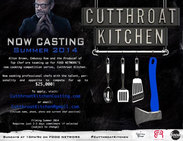 casting call for chefs on Food networks cutthroat kitchen season 6