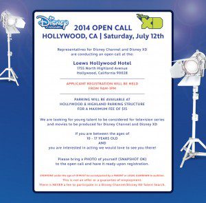 Disney Open Casting call 2014