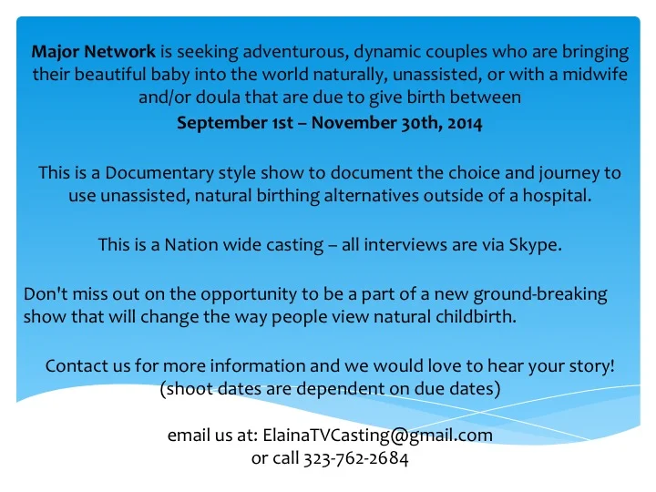 Casting Flyer