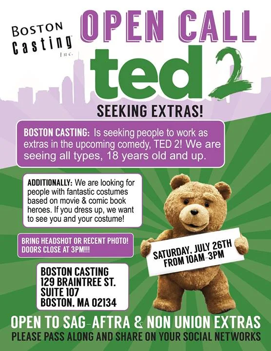 Ted 2 open casting call announced in Boston