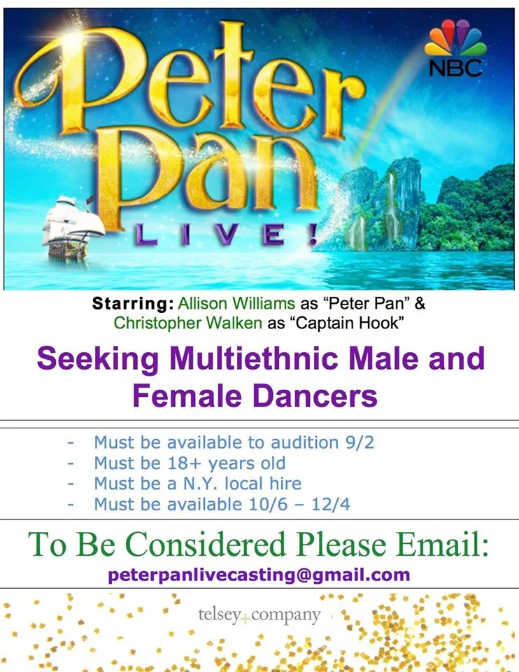 Peter Pan Live holding auditions for dancers in the NYC area