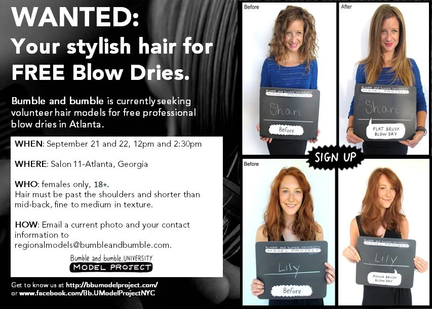 Hair models for Bumble & Bumble