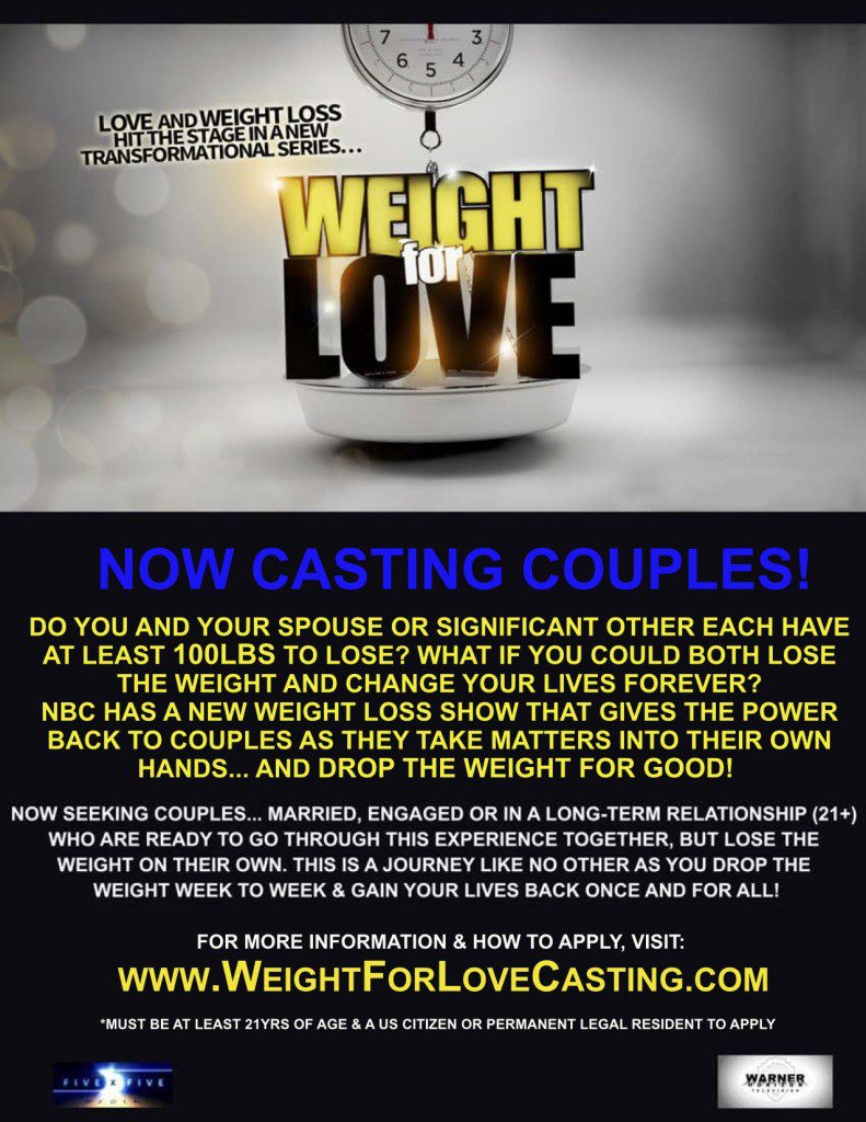 weight for love reality show info flyer