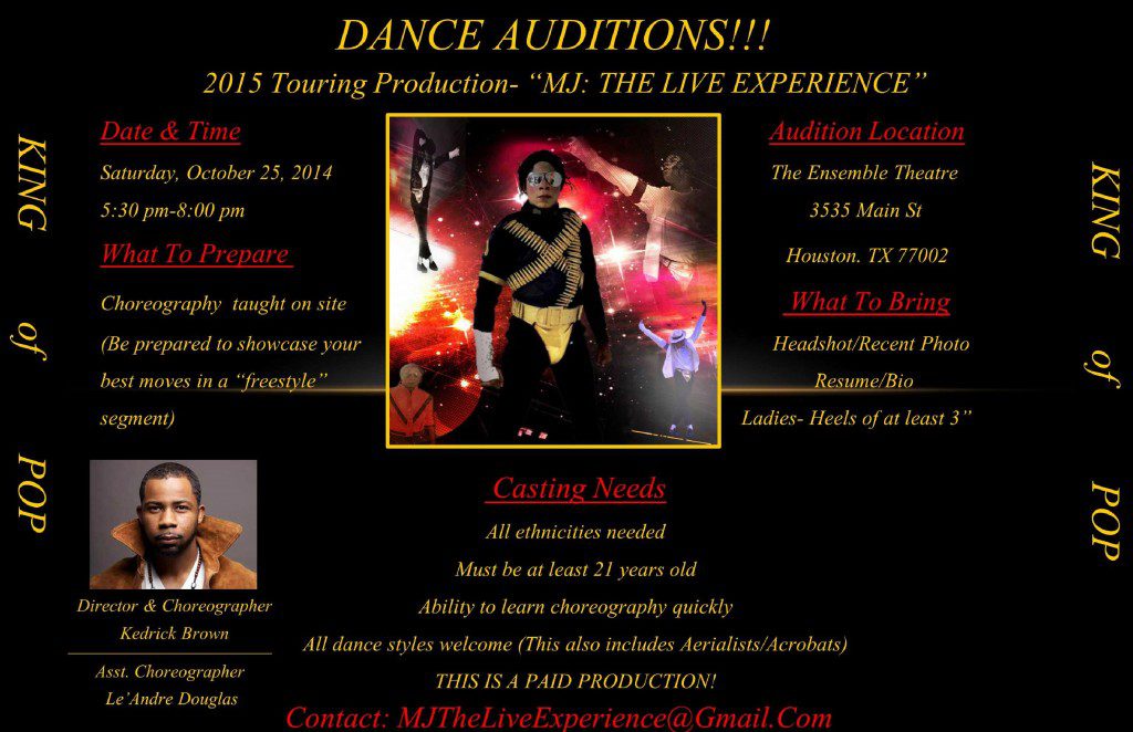 Houston Texas dance auditions - MJ