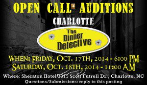 Mustery Dinner Theater in Charlotte needs actors, holding open call auditions