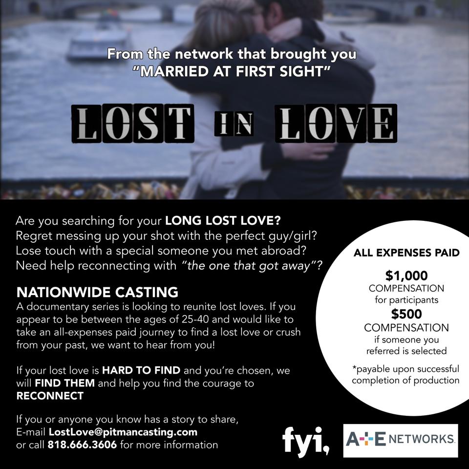 casting call for Lost In Love - new reality series