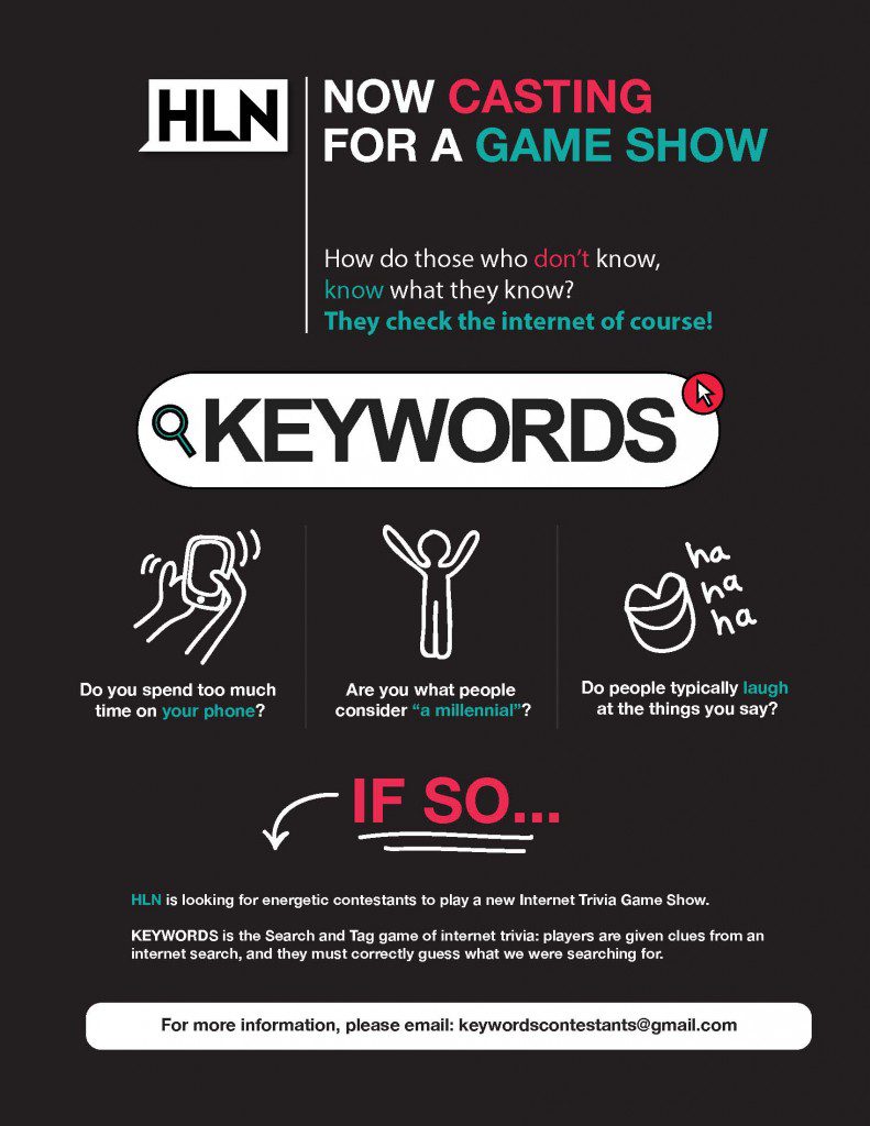 Now casting new game show "Keywords"