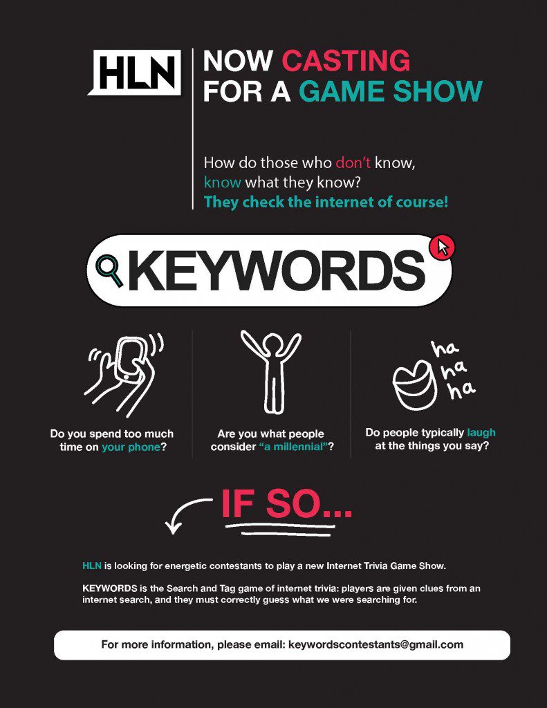 Now casting new game show "Keywords"
