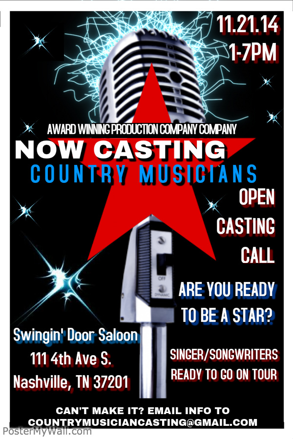 Nashville auditions for country singers