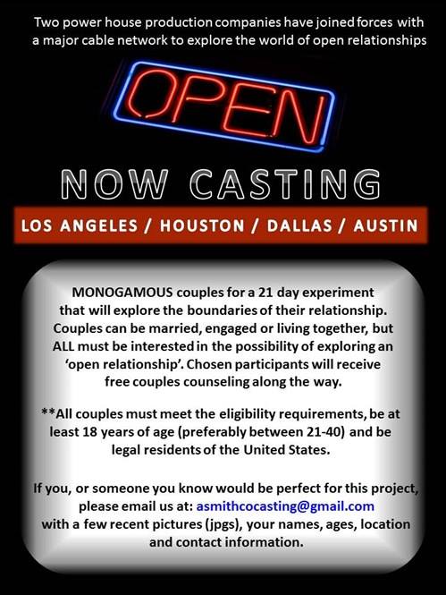 casting call flyer for couples