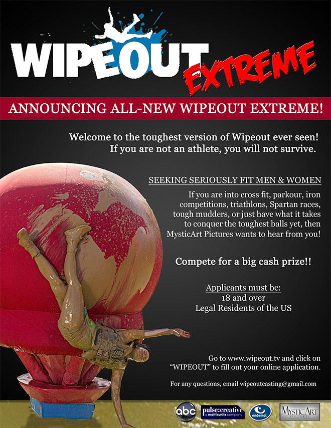 casting call for athletes for Wipeout Extreme