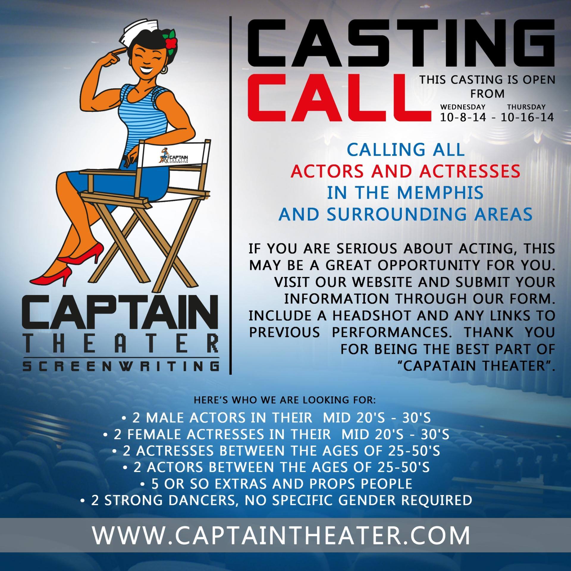 Actors And Actresses In Memphis TN For An Upcoming Play Auditions Free Actors And Actresses In Memphis TN For An Upcoming Play Auditions Free