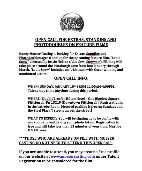 open casting call in Pittsburgh