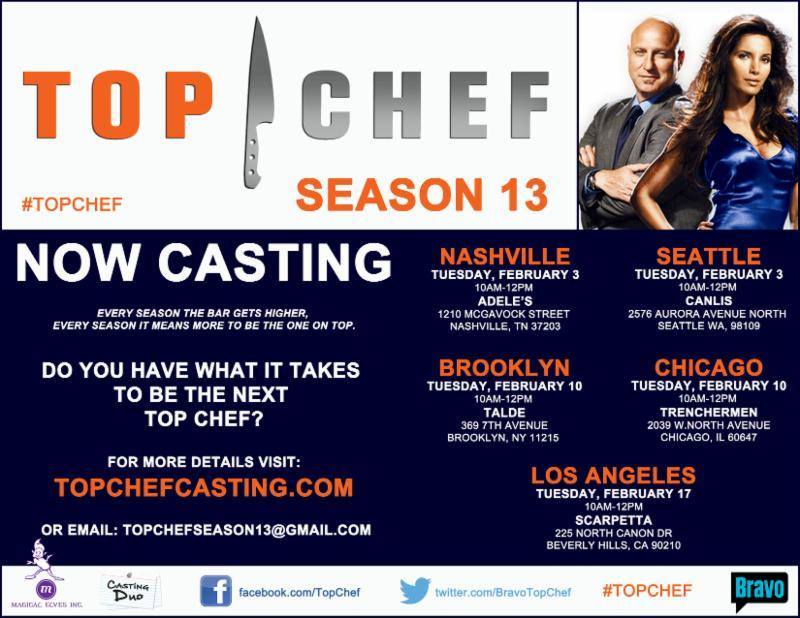 Top Chef 2015 Season Casting Flyer