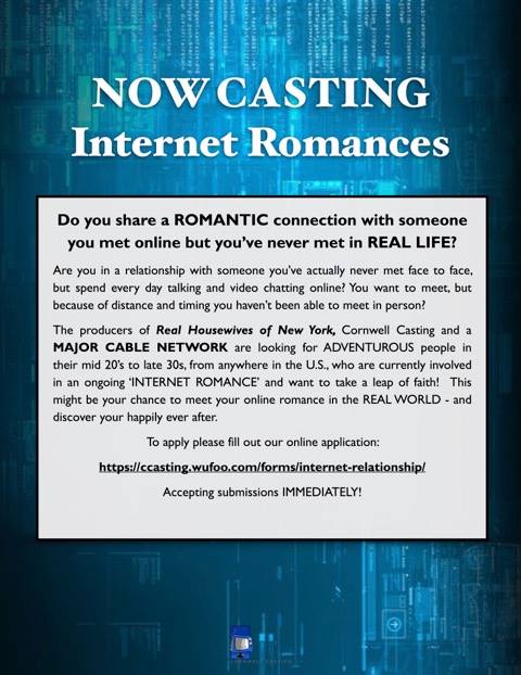 reality dating show casting call flyer