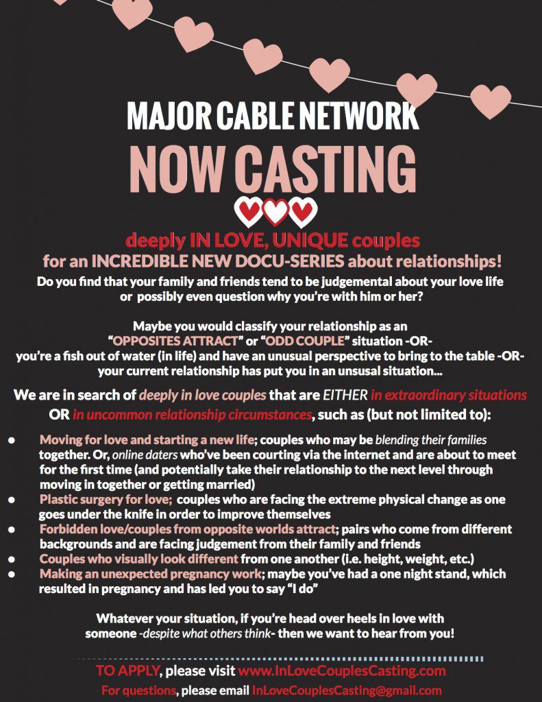 couple docu-series now casting nationwide