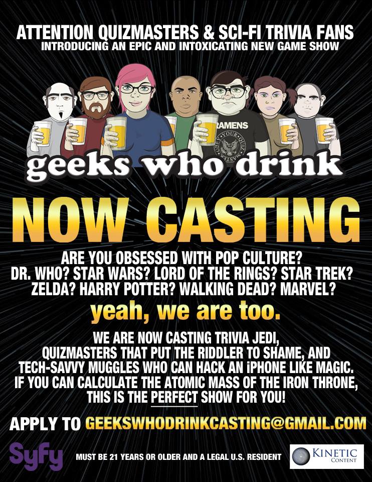 Geeks Who Drink on SyFy Now Casting