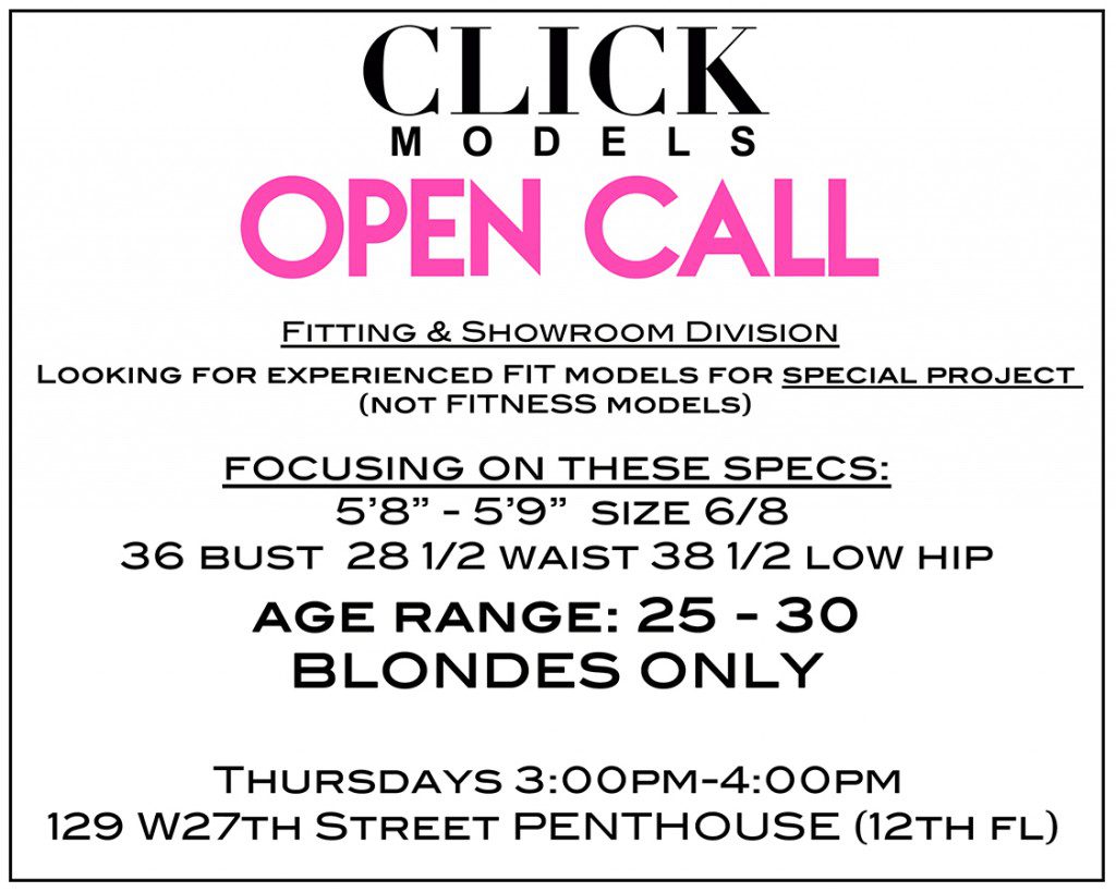 Clock Model open call in NYC