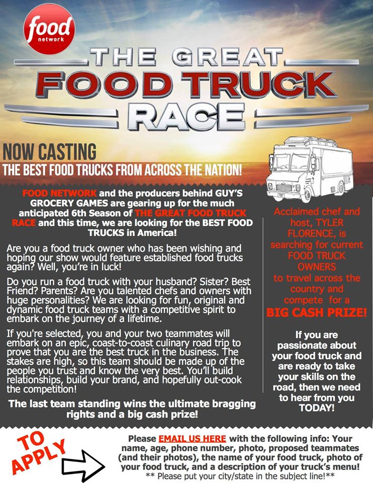 The great food truck race casting 2015 / 2016