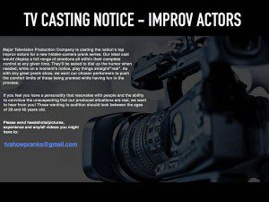 Read more about the article Hidden Camera Prank Show Seeks Improv Actors in L.A.