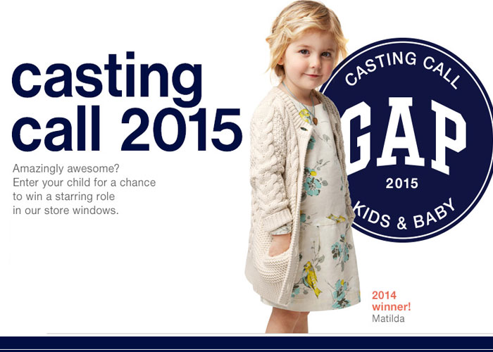 Gap casting call for Canada and the UK
