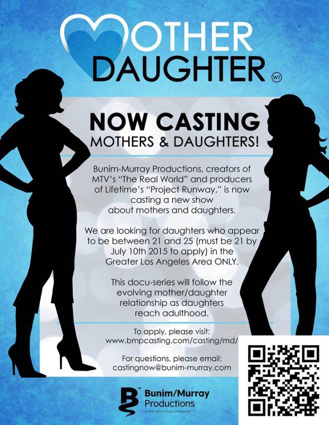 Major Production Company Now Casting Moms and Their Adult Daughters in L.A. for New Series