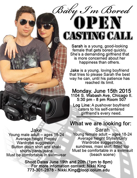 Open casting call flyer for student film
